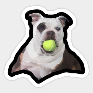 Cute The Dog With Ball- vector art the dog Sticker